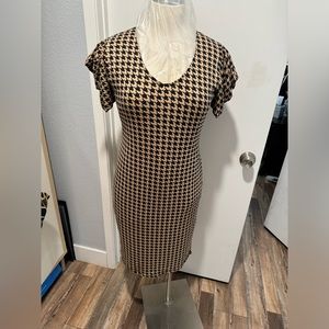 Body con stretch dress houndstooth